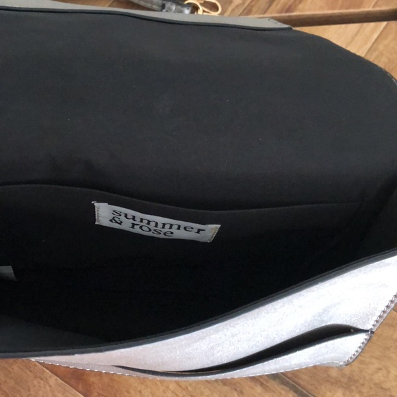 Convertible Clutch Purse/Crossbody Silver Gray - Picture 4 of 6